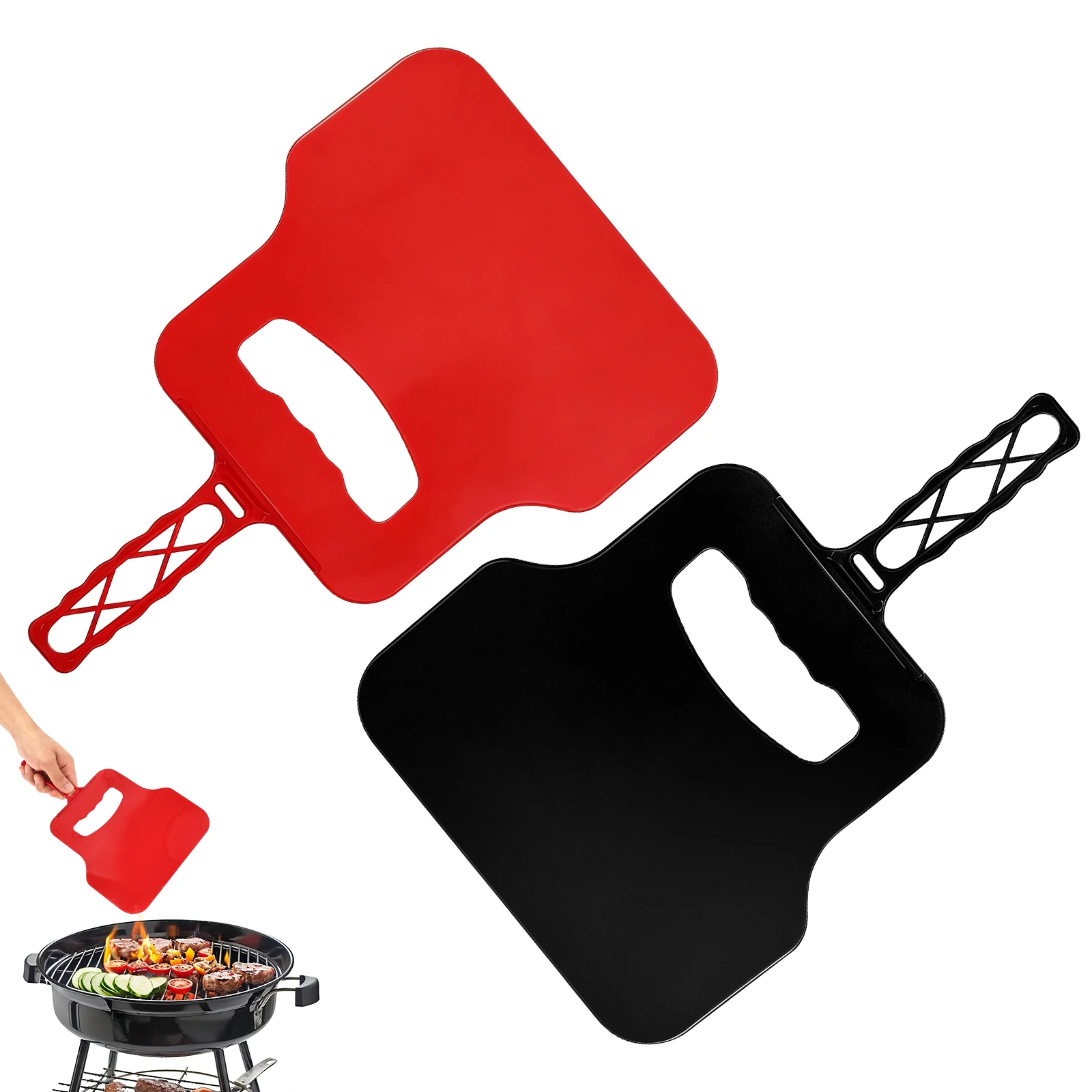 Camping Cooking Device - 수동 바람 발생기 플라스틱 손부채 휴대용