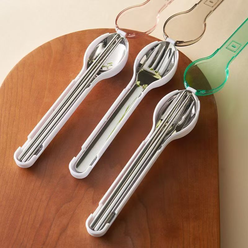 Camping Cooking Knives - 휴대용 수저 세트 보관함 포함 캠핑