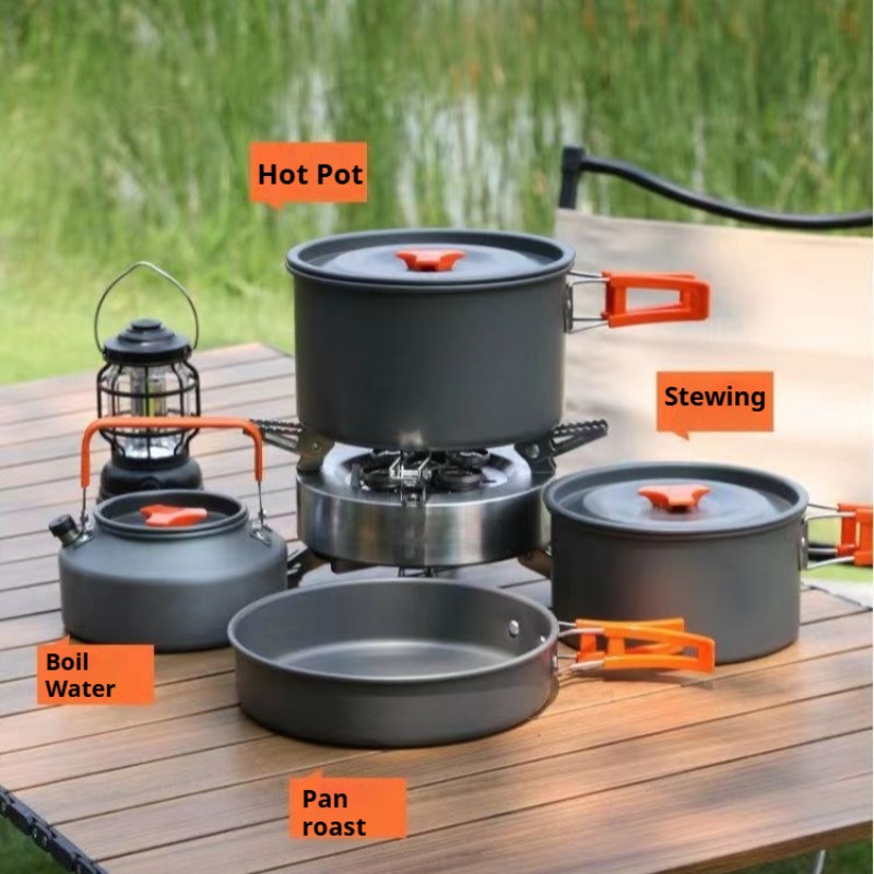 Camping Cooking Pot Large - 휴대용 대용량 냄비 편리한 내열성 손쉬운