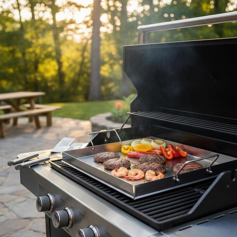Camping Cooking Device - 범용 플랫탑 그리들 18x16인치 캠핑, 테일게이팅