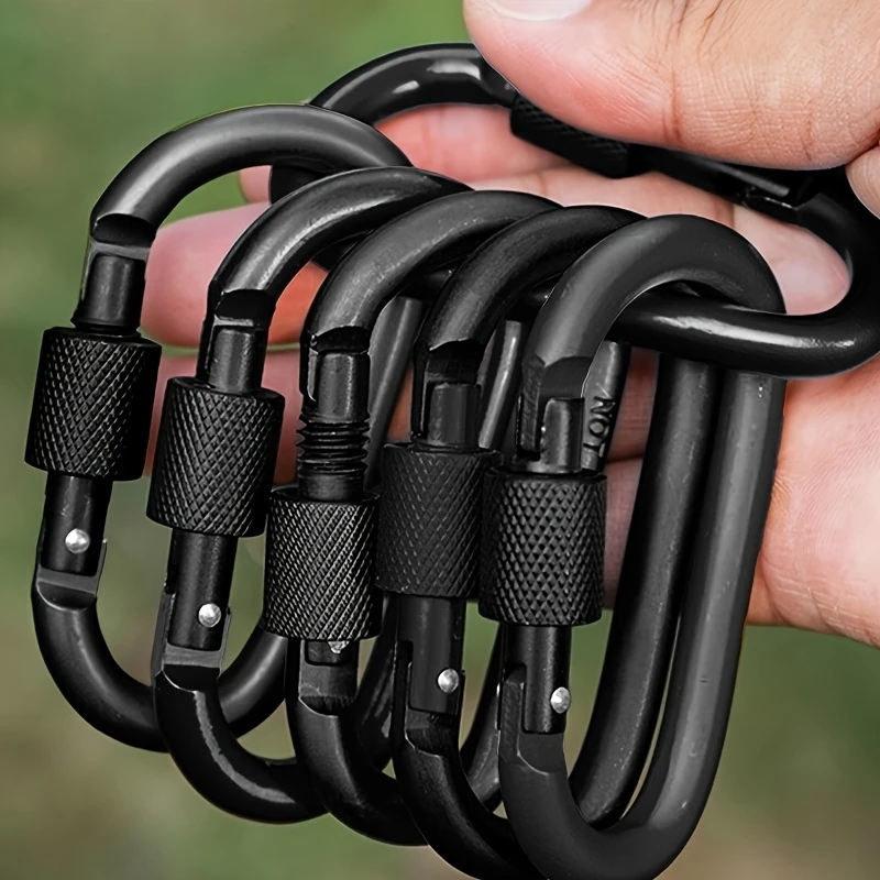 Camping Cooking Container - 4Pcs 알루미늄 합금 D-링 Carabiner 해먹