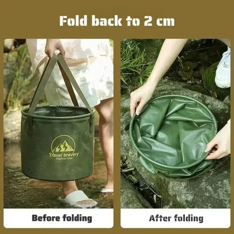 커버가 있는 접이식 휴대용 양동이, 세차 낚시 욕실 도 - Camping Cooking Cover 리뷰 및 가격
