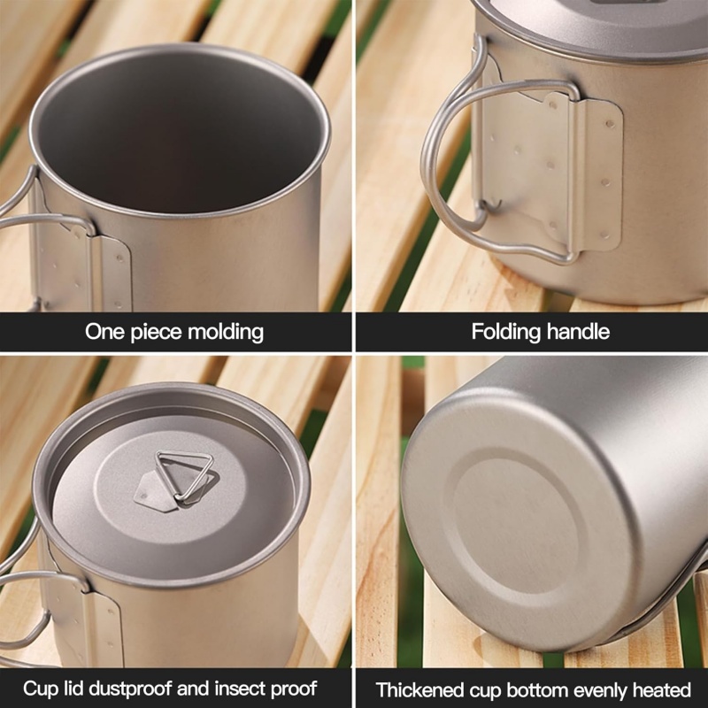접이식 손잡이가 있는 티타늄 캠핑 머그, 가벼운 휴대용 - Camping Cooking Lightweight 리뷰 및 가격