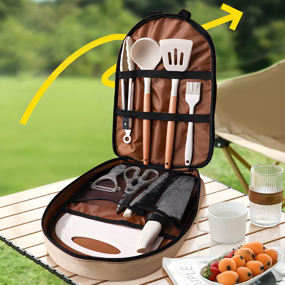 10종 휴대용 캠핑 조리기구 세트, 실리콘 주걱, 국자 - Camping Cooking And Dining Set 리뷰 및 가격