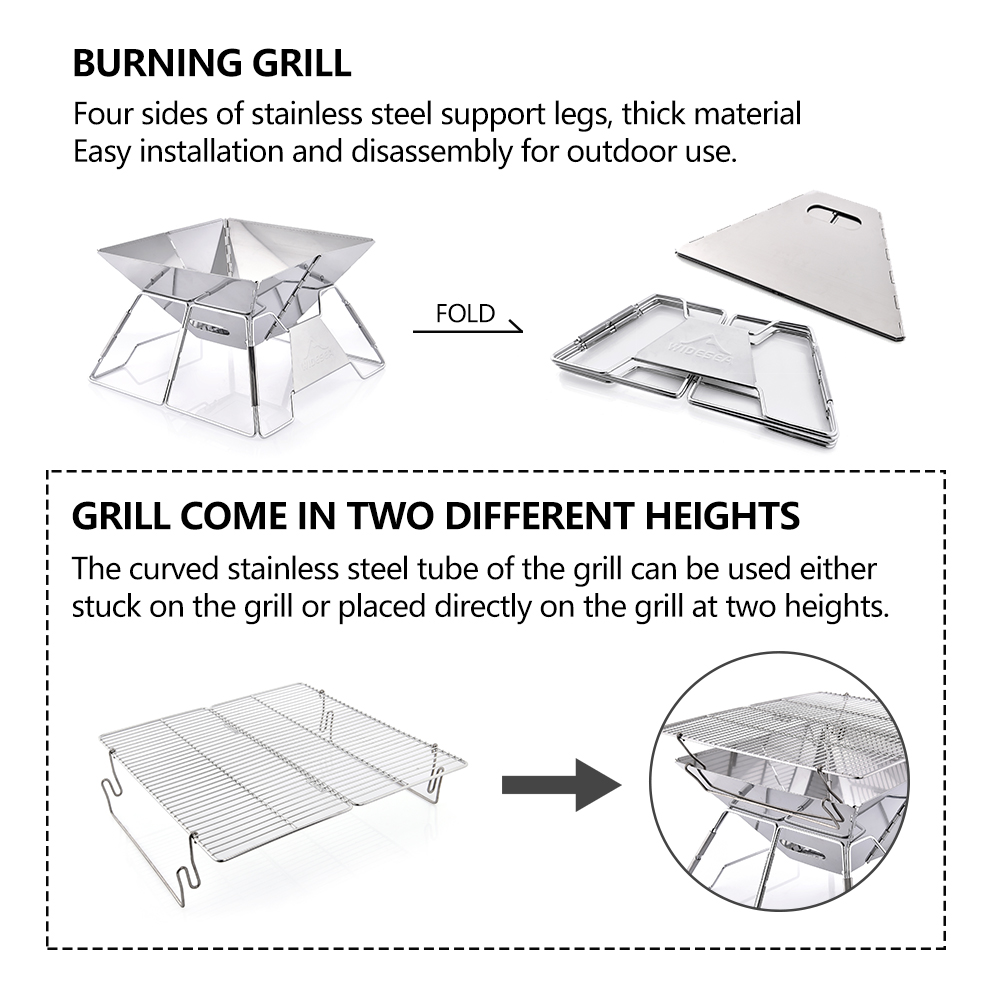 Widesea 방풍 목재 굽기 캠핑 그릴 관광객을위한  - Camping Cooking Device 리뷰 및 가격