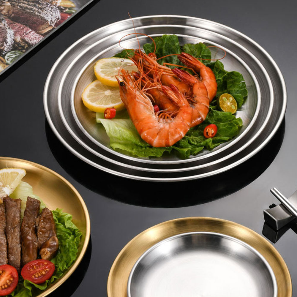 8Pcs 금속 식사 접시 스테인레스 스틸 라운드 플레이 - Camping Cooking Dishes 리뷰 및 가격