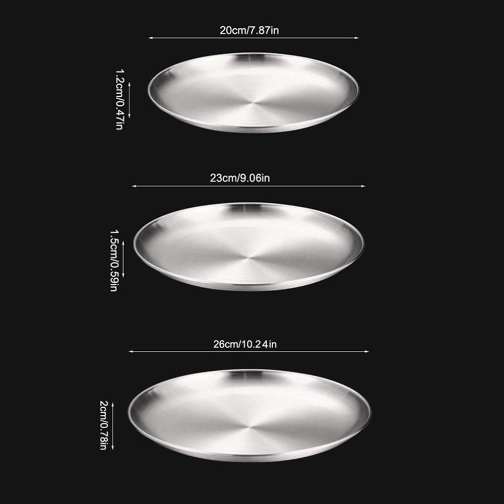 8Pcs 금속 식사 접시 스테인레스 스틸 라운드 플레이 - Camping Cooking Dishes 리뷰 및 가격