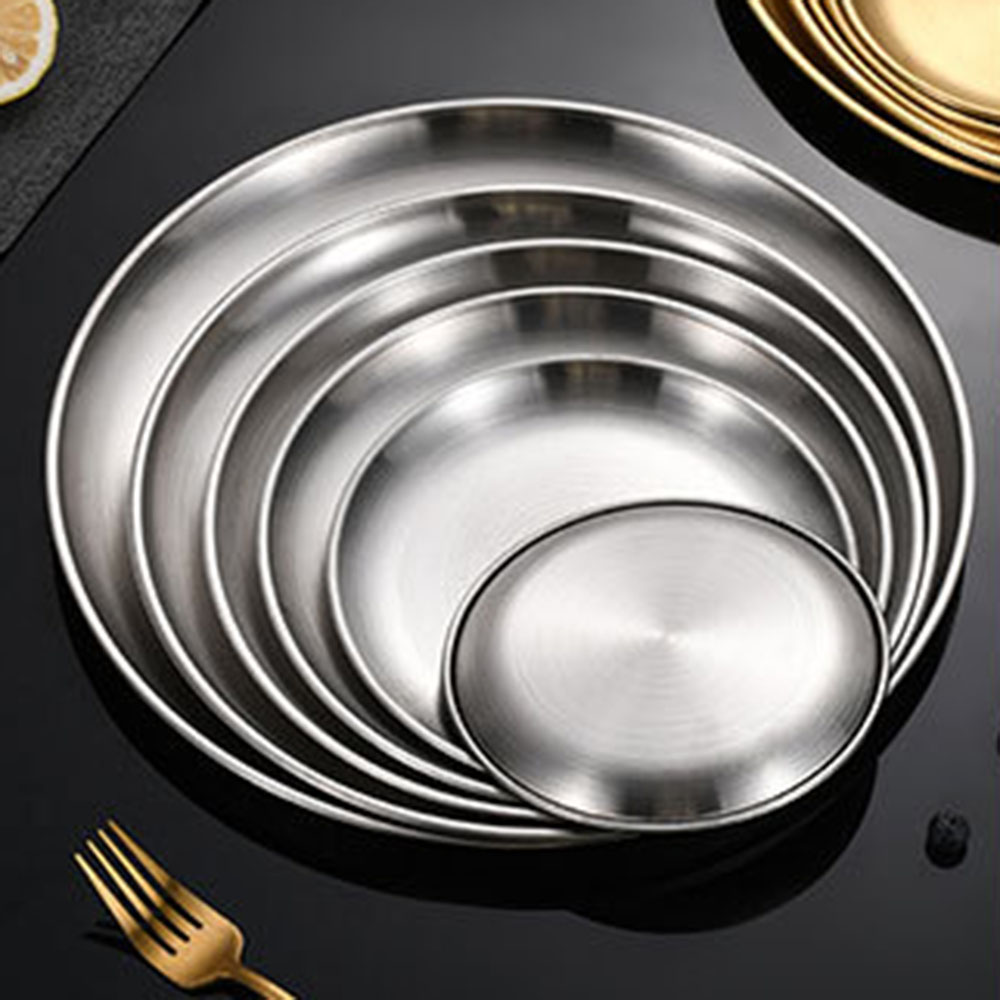 8Pcs 금속 식사 접시 스테인레스 스틸 라운드 플레이 - Camping Cooking Dishes 리뷰 및 가격