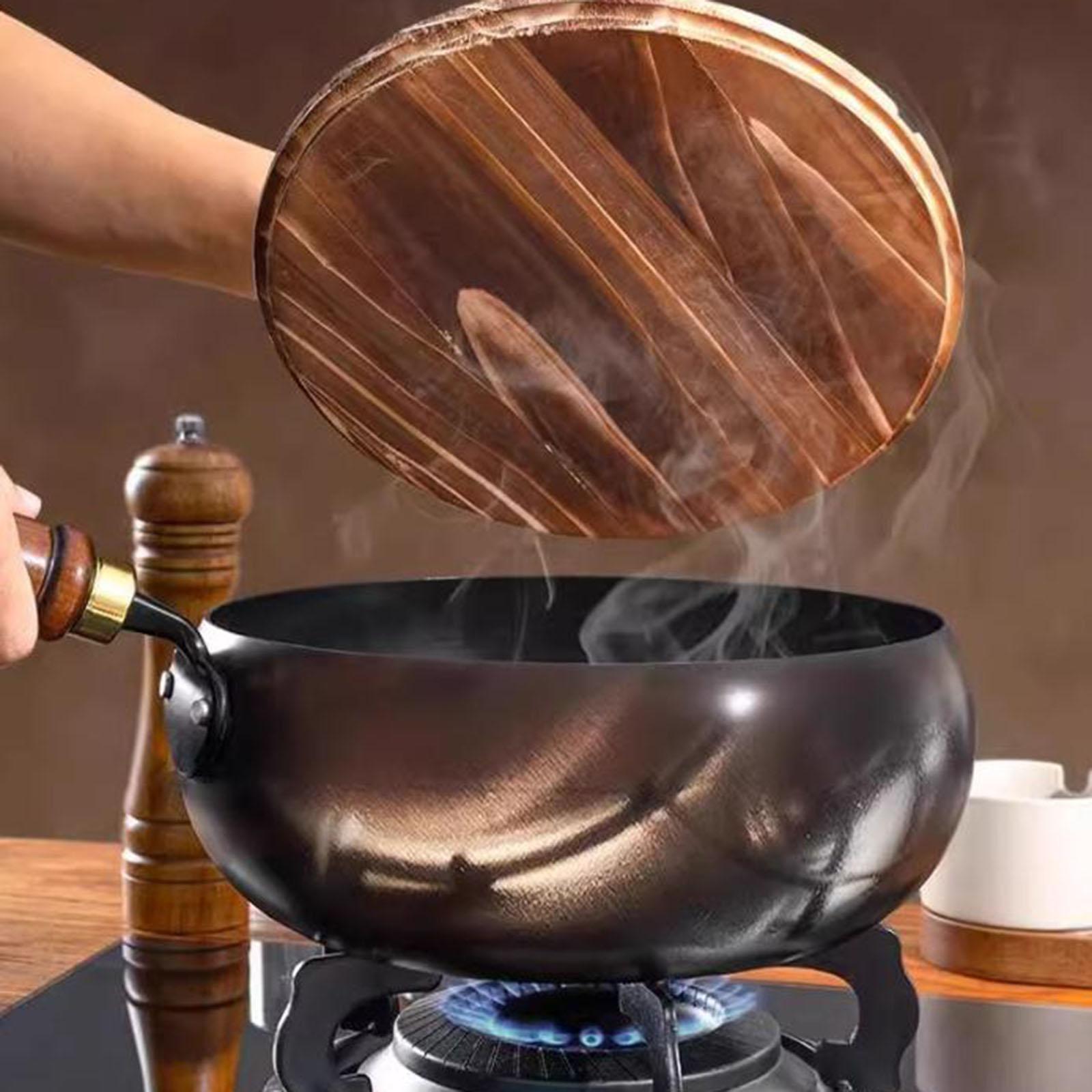 비 코팅 냄비 중국 냄비 나무 뚜껑 손잡이가 있는 끓는 - Camping Cooking Cast Iron 리뷰 및 가격