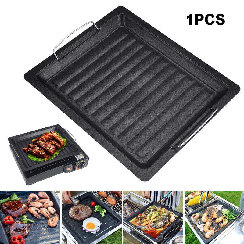 야외용 두꺼운 사각 그릴 팬, 손잡이 두 개, 휴대용  - Camping Cooking Device 리뷰 및 가격