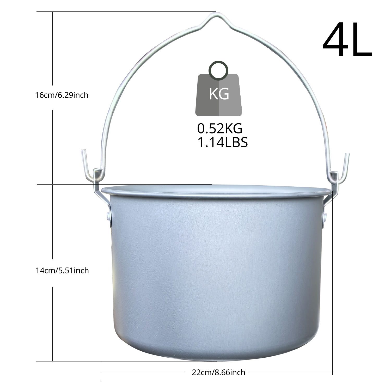 4L 야외용 걸이식 냄비 캠핑 피크닉 대형 수프 냄비  - Camping Cooking Pot Large 리뷰 및 가격