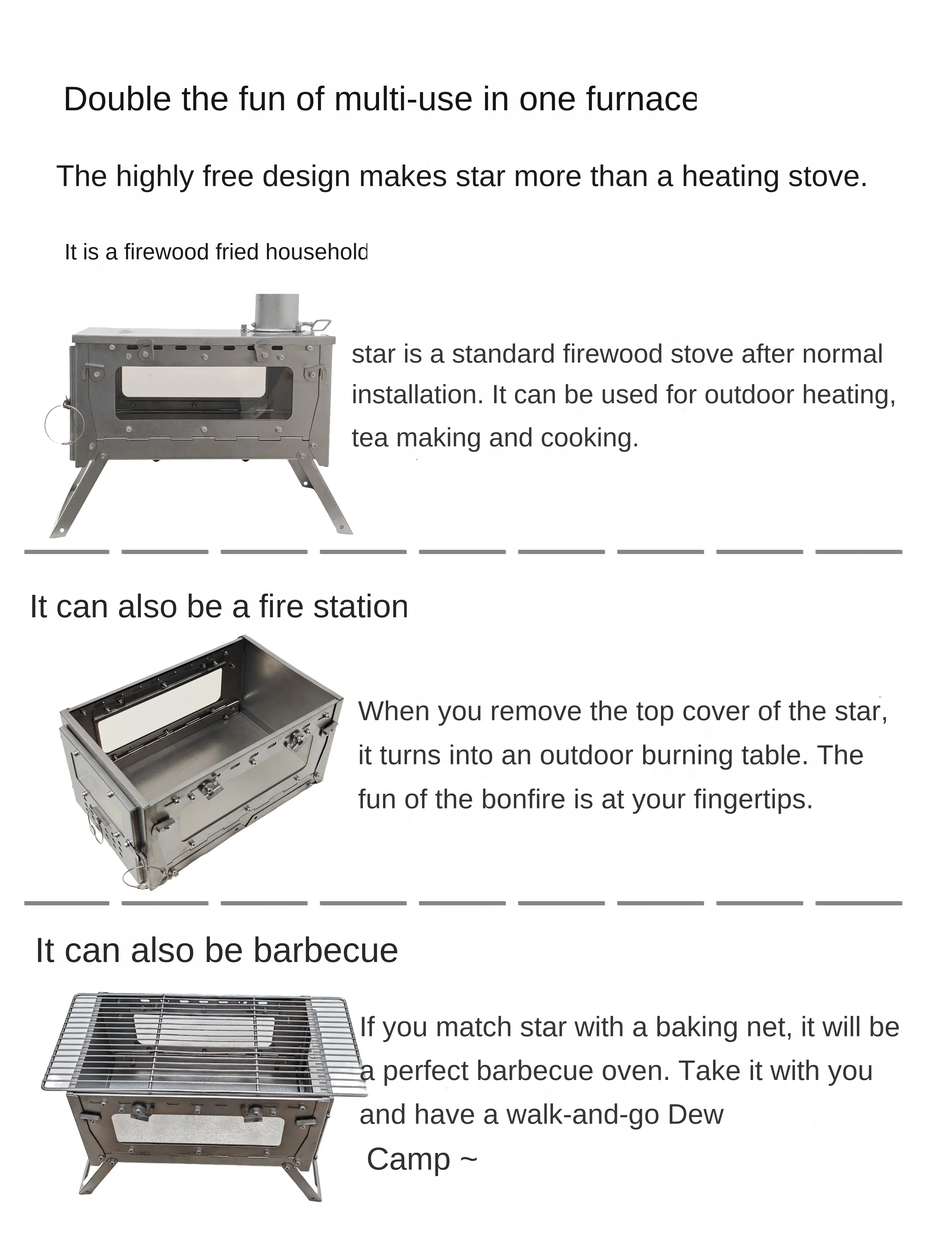 WT 스타 티타늄 합금 접이식 장작 난로, 하이킹 캠핑 - Camping Cooking Lightweight 리뷰 및 가격