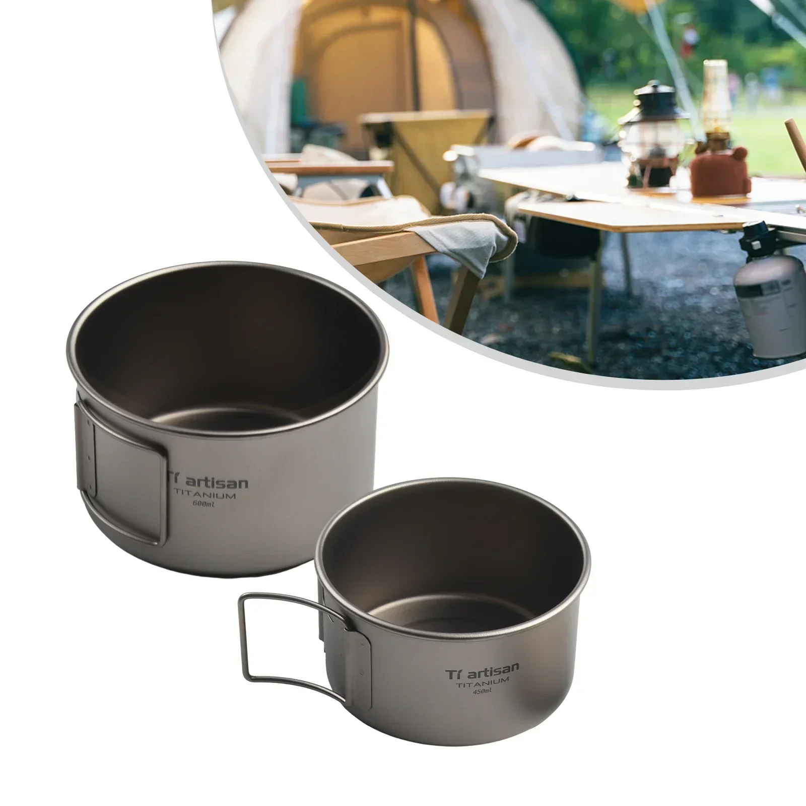 접이식 손잡이가 있는 티타늄 그릇, 캠핑 그릇, 뚜껑  - Camping Cooking Cover 리뷰 및 가격