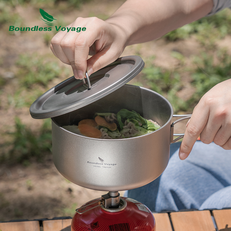 Boundless Voyage 티타늄 캠핑 냄비, 뚜껑 - Camping Cooking Lightweight 리뷰 및 가격
