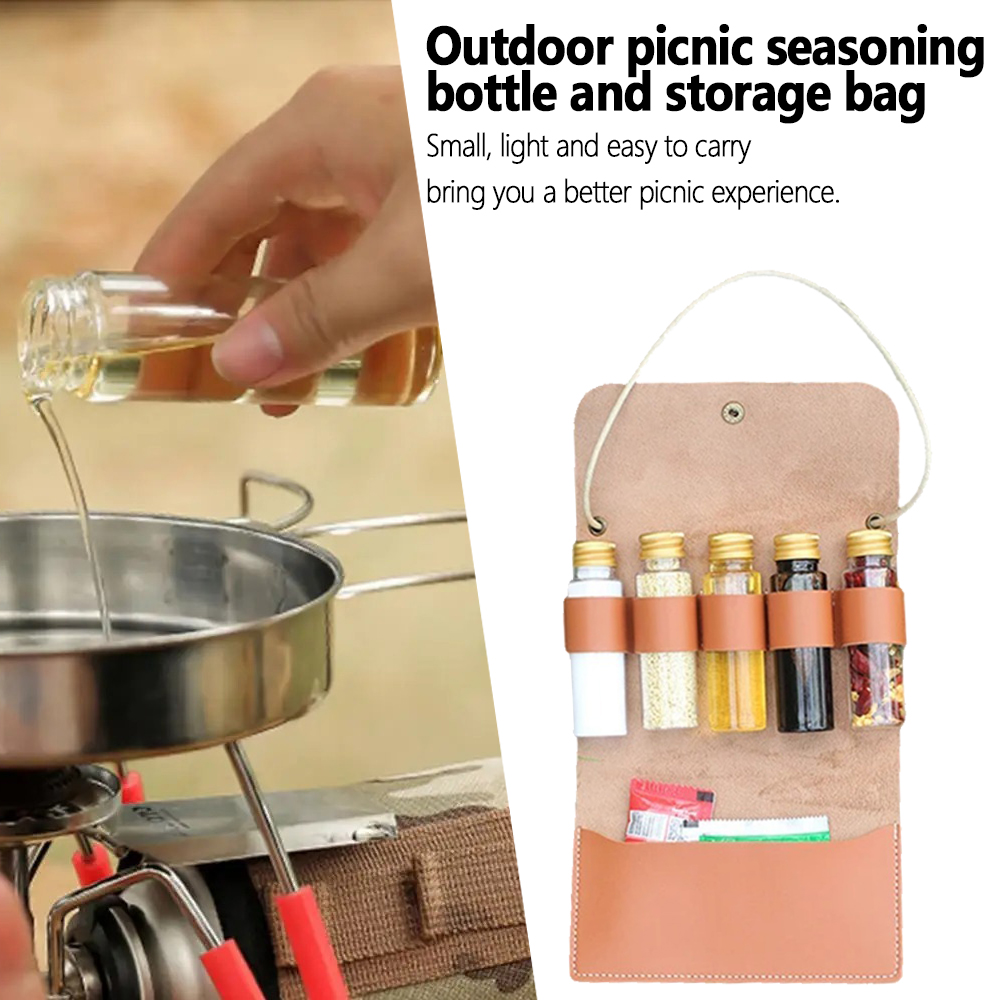 야외 캠핑 향신료 병 세트, 휴대용 가죽 방수 캠핑 하 - Camping Cooking Container 리뷰 및 가격