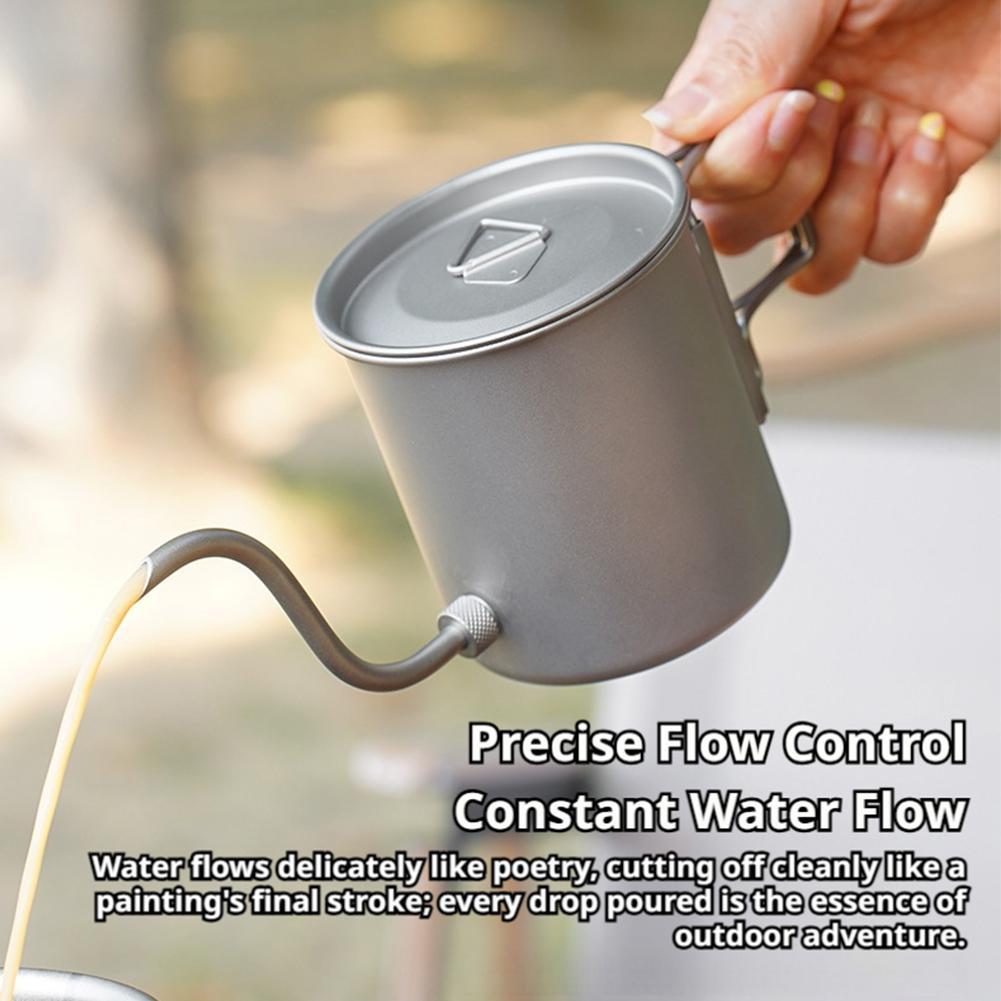 420ml 순수 티타늄 캠핑 커피 푸어오버 주전자 구스 - Camping Cooking Lightweight 리뷰 및 가격