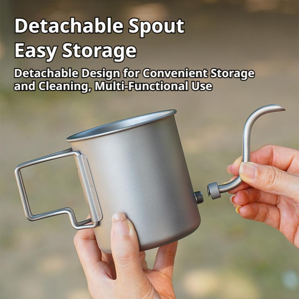 420ml 순수 티타늄 캠핑 커피 푸어오버 주전자 구스 - Camping Cooking Lightweight 리뷰 및 가격