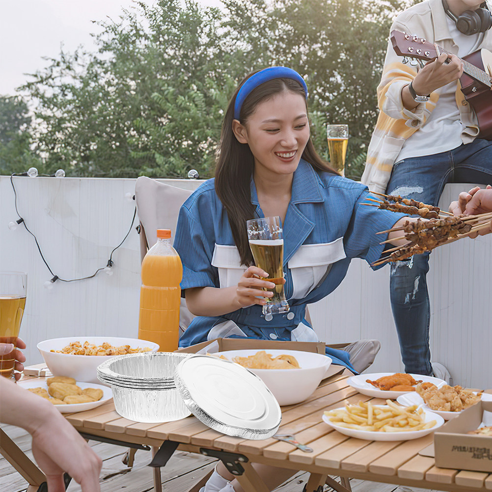 6개입 일회용 알루미늄 호일 냄비, 뚜껑이 있는 캠핑  - Camping Cooking Container 리뷰 및 가격