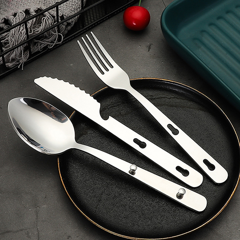 3개/세트 휴대용 캠핑 조리기구 스테인리스 스틸 식기  - Camping Cooking And Dining Set 리뷰 및 가격